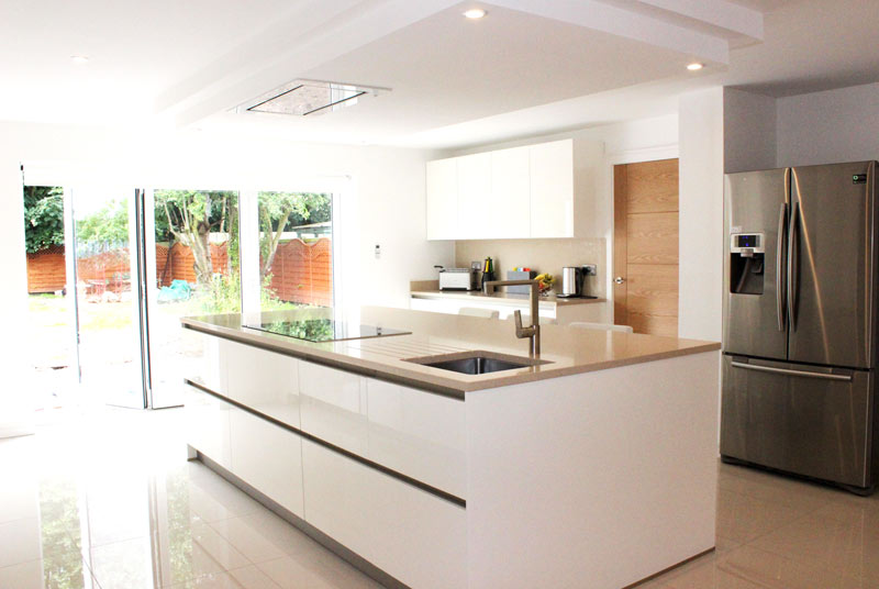 White gloss Schuller German kitchen for our customer in Liverpool