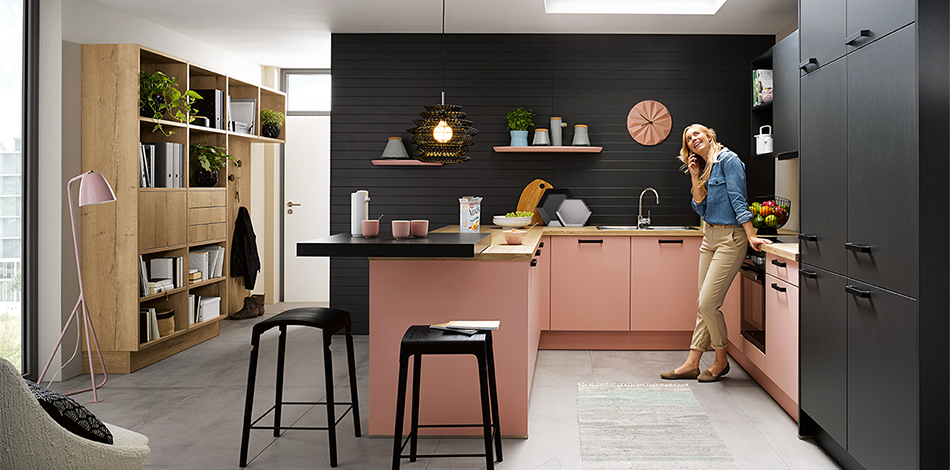 Schuller Biella L385 Pastel Rosé Satin German kitchen