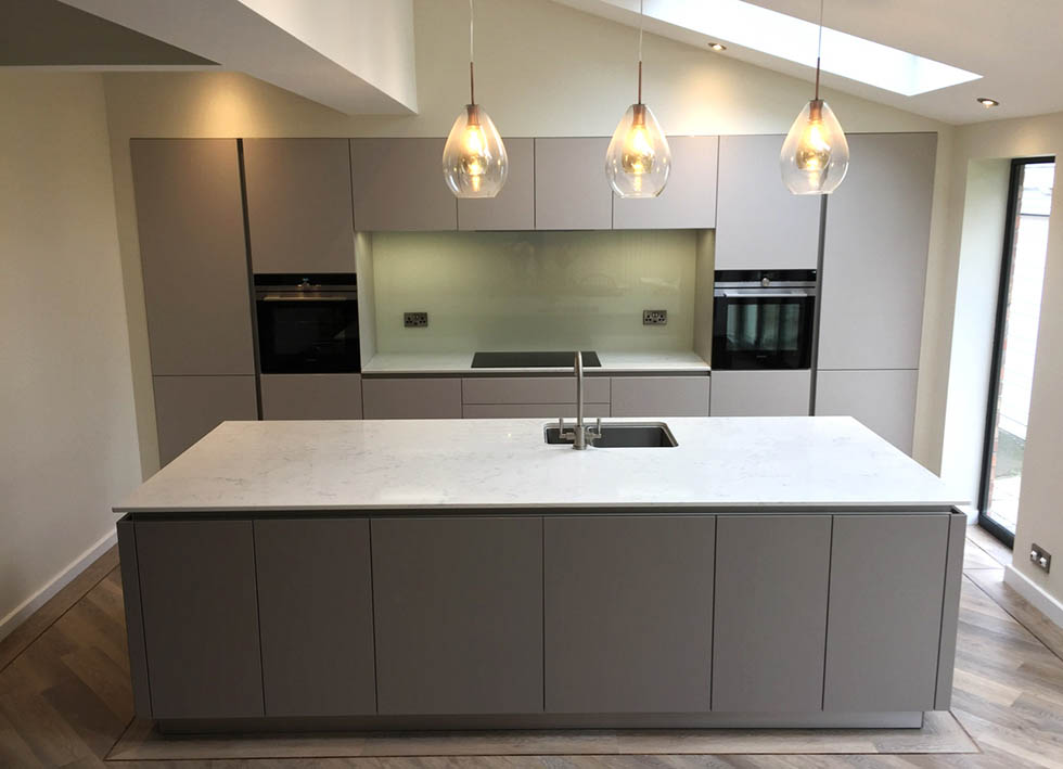 Schuller Sand Grey and Truffle Brown Biella German Kitchen