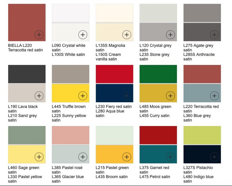 Schuller Biela Colour Chart