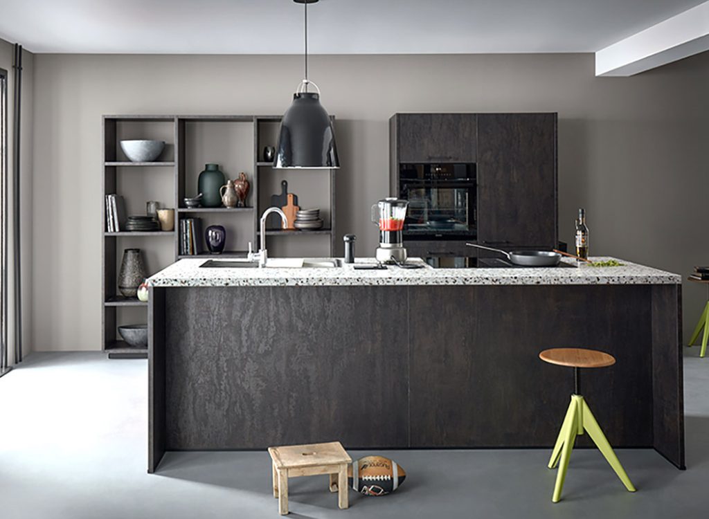 Schuller Linea Flamed Oak Black Island