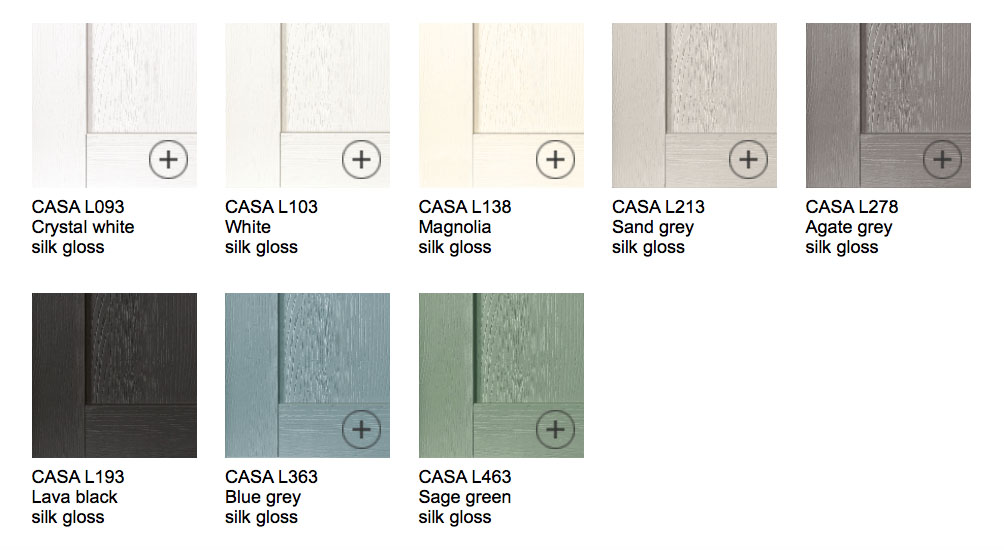 Schuller Casa Door Fronts Colour Choice Chart