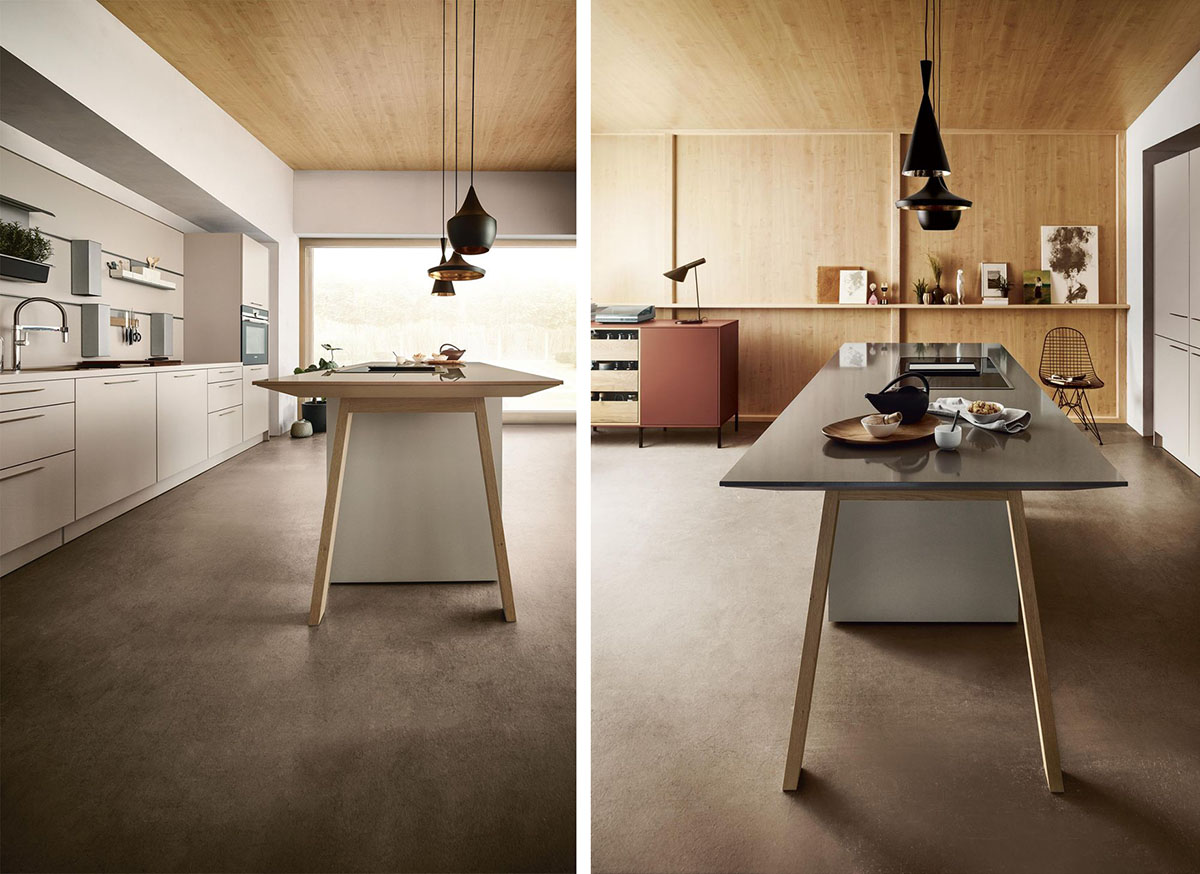 NX 510 Sand Grey Matt cooking-table