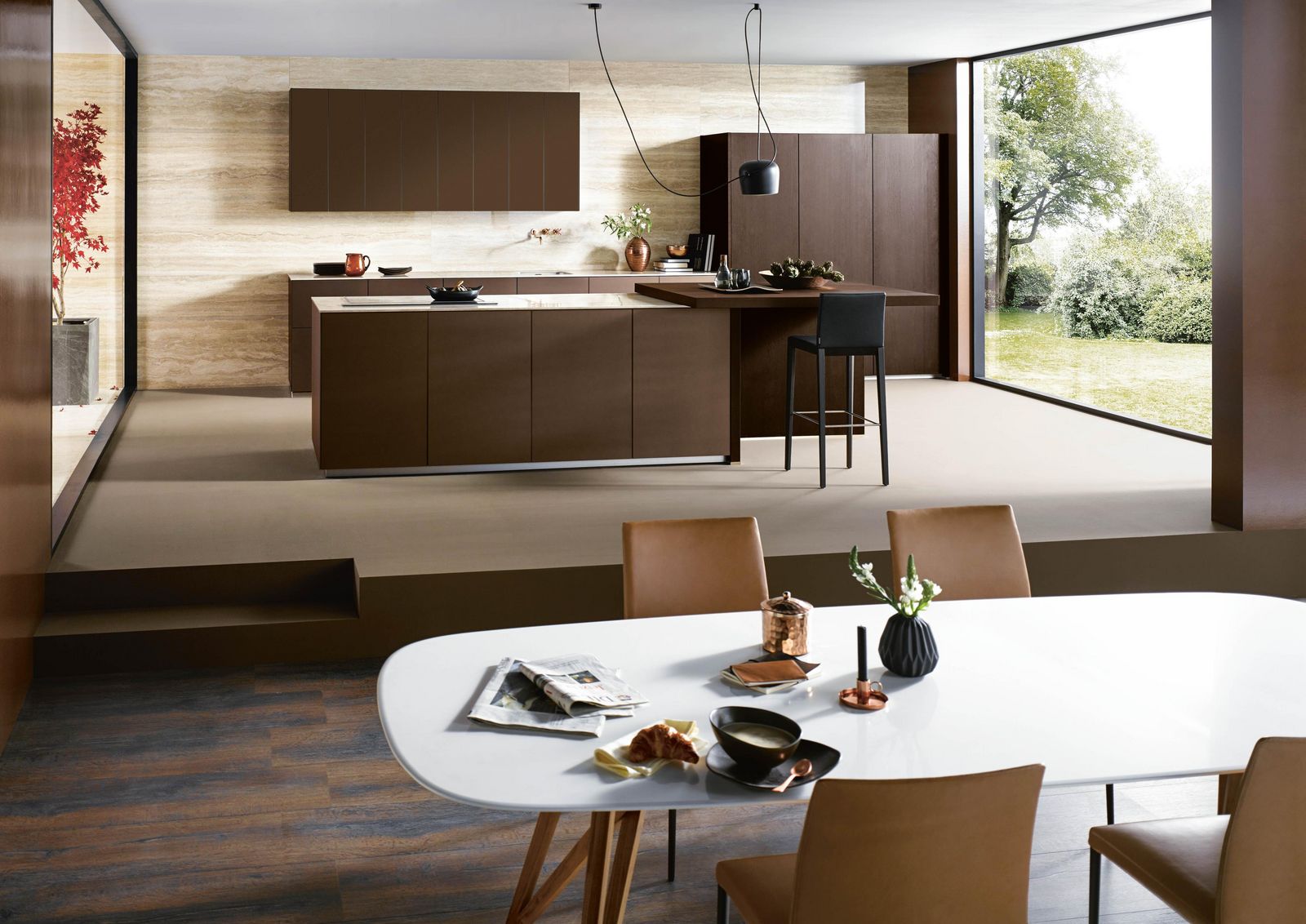 Next125 Kitchens NX 902 Glass Line Bronze matt metallic