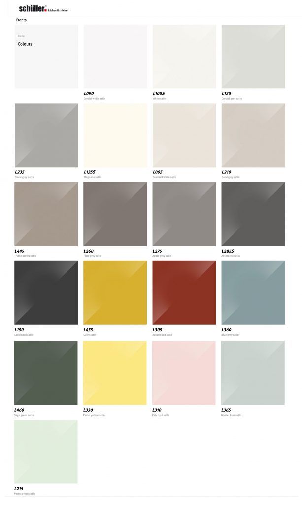 Schuller Biella Satin Door Colour Choices