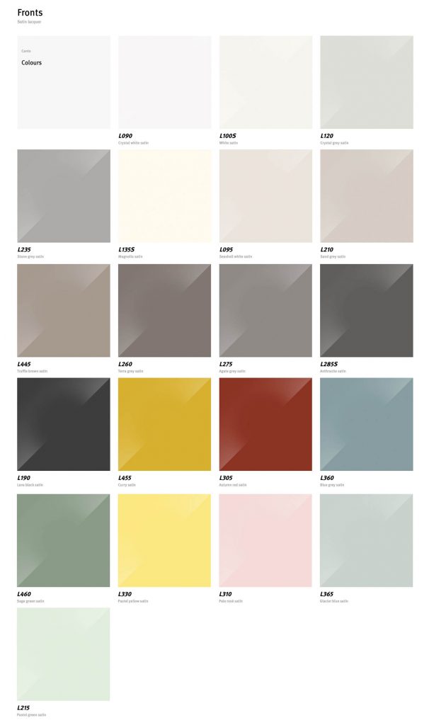 Schuller Canto Satin Shaker colour choices