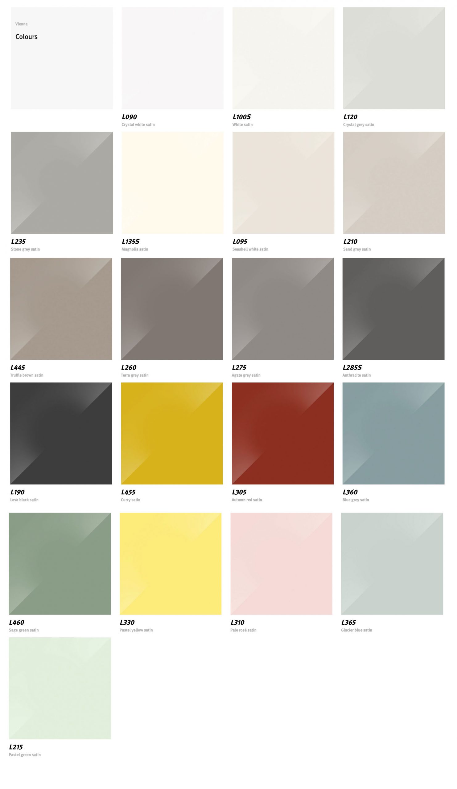 Schuller Vienna Colour Choices